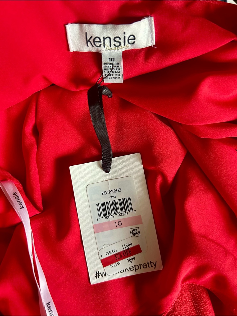 Kensie Red Ruffle Strap Dress - Picture 3 of 3